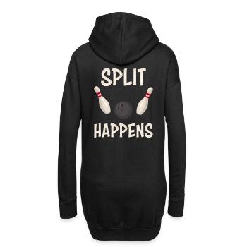 Split happens! lustiges Bowling T-Shirt für Bowler - Hoodie-Kleid - Schwarz - Hinten