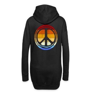 Peace Retro Vintage Frieden Love Bewegung 60er 68 - Hoodie-Kleid - Schwarz - Hinten
