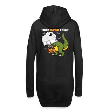 Halloween Dinosaur Party Citrouille Rawr Enfants - Sweat-shirt à capuche long Femme - noir - Dos