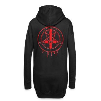 666 T-Shirt Croix Satan Devil Star Heath Devil - Sweat-shirt à capuche long Femme - noir - Dos