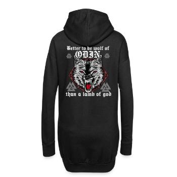 Viking Odin T-Shirt Lutte De Loups Fort Honneur Barbare - Sweat-shirt à capuche long Femme - noir - Dos