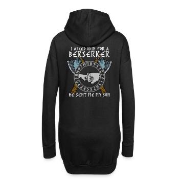 Tee shirt Fils de Viking Hache de berserker combattant la fierté - Sweat-shirt à capuche long Femme - noir - Dos