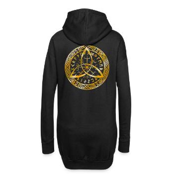 Masque viking symbole masque bataille bataille Odin - Sweat-shirt à capuche long Femme - noir - Dos