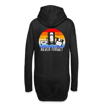 Vintage Kassette Diskette VHS Never Forget - Hoodie-Kleid - Schwarz - Hinten
