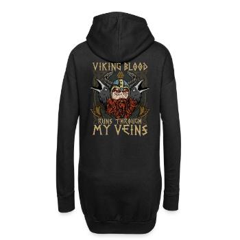 T-shirt de sang viking pour le fier Nordmann - Sweat-shirt à capuche long Femme - noir - Dos