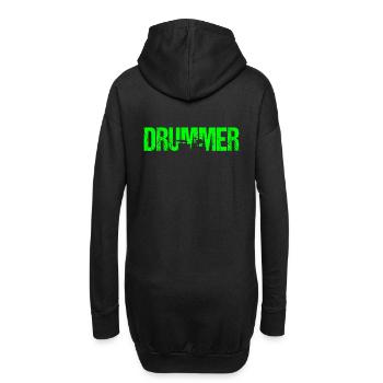 Drummer Schlagzeuger Schlagzeugerin Drummerin - Hoodie-Kleid - Schwarz - Hinten