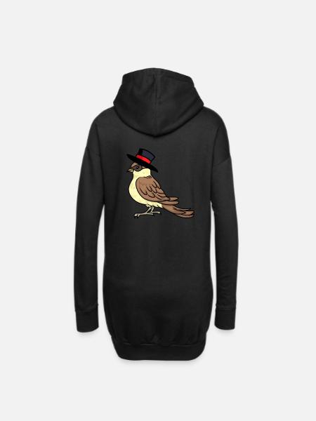 Vogel Spatz Sir Mister Kind Kinder Baby Vögel - Hoodie-Kleid - Schwarz