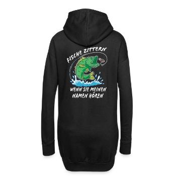 Lustiges Fischer Geschenk für Angler - Hoodie-Kleid - Schwarz - Hinten