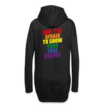 gay ou hétéro - shirt gay rigolo - LGBT - Sweat-shirt à capuche long Femme - noir - Dos