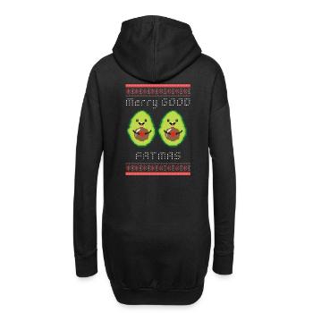 Avocado Vegan Veggie Weihnachten Humor Geschenk - Hoodie-Kleid - Schwarz - Hinten