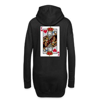 T-shirt Coeur Roi du Blackjack, Argent de Poker - Sweat-shirt à capuche long Femme - noir - Dos