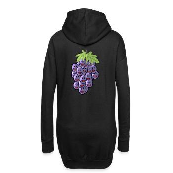 Früchte Weintrauben Obst Weinrebe Trauben Wein - Hoodie-Kleid - Schwarz - Hinten