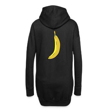 Banane Bananen Obst Frucht Früchte Vitamine lecker - Hoodie-Kleid - Schwarz - Hinten