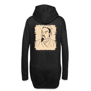 Portrait de Sun Tzu - Sweat-shirt à capuche long Femme - noir - Dos