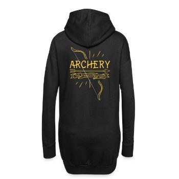 Sports à l’arc Tir à l’arc Archery - Sweat-shirt à capuche long Femme - noir - Dos