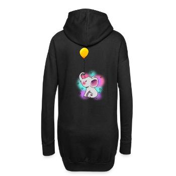 Luftballon Elefant Baby Fantasy Kinder Kleinkind - Hoodie-Kleid - Schwarz - Hinten