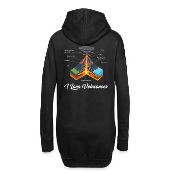 I Lava Ich Liebe Vulkane Geology Geologe Geschenk - Hoodie-Kleid - Schwarz - Hinten