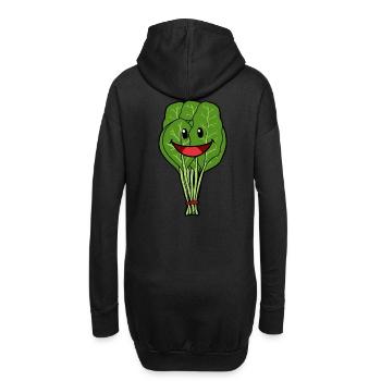 Épinards Légumes Vitamines végétaliennes saines Jardinage - Sweat-shirt à capuche long Femme - noir - Dos
