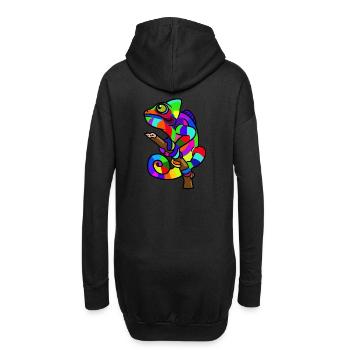 Gecko Reptilien Chamäleon - Hoodie-Kleid - Schwarz - Hinten