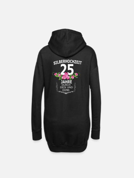 Silberhochzeit - Hoodie-Kleid - Schwarz