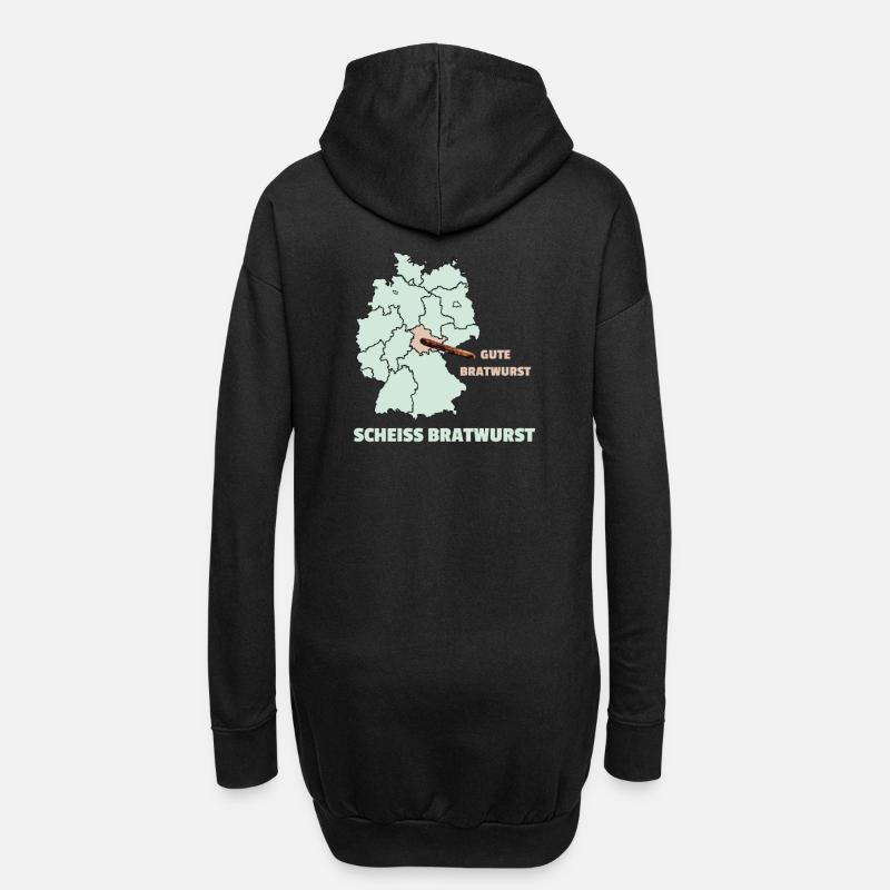 Thüringen Bratwurst Bratwürste Senf Geschenk - Hoodie-Kleid - Schwarz