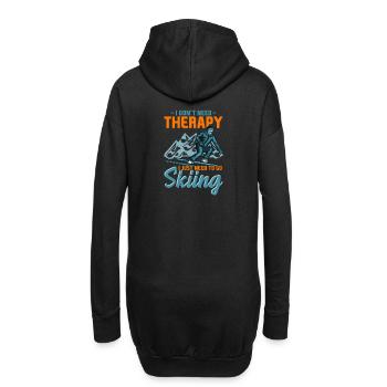 Ski thérapie t-shirt montagnes sport bière d'hiver - Sweat-shirt à capuche long Femme - noir - Dos