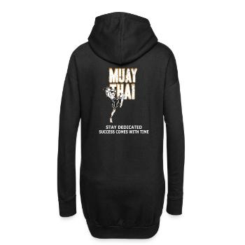 Muay Thai - Hoodie-Kleid - Schwarz - Hinten