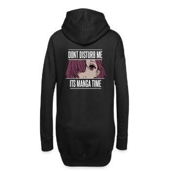 Stör mich nicht, es ist Manga Zeit - Hoodie-Kleid - Schwarz - Hinten