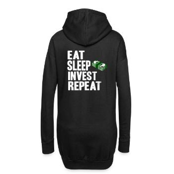 Actions boursières cours de bourse investir de l'argent - Sweat-shirt à capuche long Femme - noir - Dos