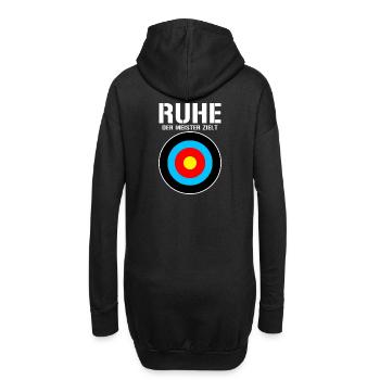 Ruhe! Der Meister zielt! Bogenschießen Bogensport - Hoodie-Kleid - Schwarz - Hinten