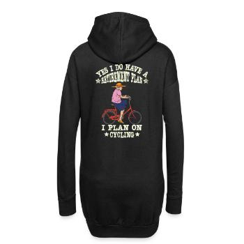 Lustiges Fahrrad Rentnerin Pensionistin Radfahrer - Hoodie-Kleid - Schwarz - Hinten