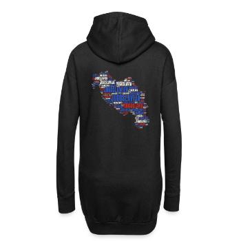 Conception de carte de Yougoslavie 03c - Sweat-shirt à capuche long Femme - noir - Dos