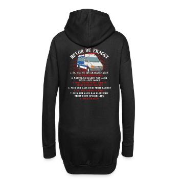 Bevor Du Fragst Sanitäter Sani Rettungsdienst - Hoodie-Kleid - Schwarz - Hinten