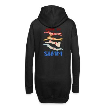Cadeau de nageur vintage né pour nager - Sweat-shirt à capuche long Femme - noir - Dos