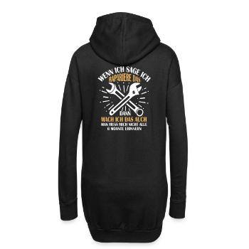 Witziges Vergesslicher KFZ Mechaniker Shirt - Hoodie-Kleid - Schwarz - Hinten