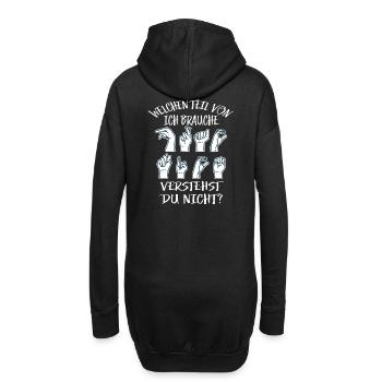 Zeichensprache Gebärdensprache Welchen Teil Von - Hoodie-Kleid - Schwarz - Hinten