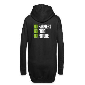 No Farmers - No Food - No Future - Bauer Landwirt - Hoodie-Kleid - Schwarz - Hinten