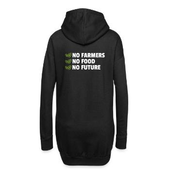 Pas d’agriculteurs - Pas de nourriture - Pas d’avenir - Farmer Farmer - Sweat-shirt à capuche long Femme - noir - Dos