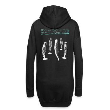 spermwhale plain white - Sweat-shirt à capuche long Femme - noir - Dos