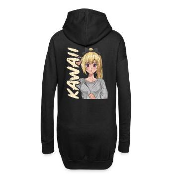 Anime Girl - Kawaii - Hoodie-Kleid - Schwarz - Hinten