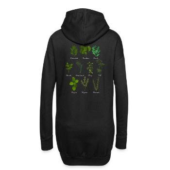 Herbes botaniques vintage - Sweat-shirt à capuche long Femme - noir - Dos