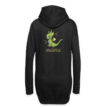Hausdrache. Stark, Mutig und Unbesiegbar. Drache - Hoodie-Kleid - Schwarz - Hinten
