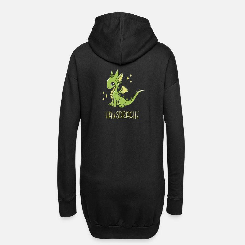 Hausdrache. Stark, Mutig und Unbesiegbar. Drache - Hoodie-Kleid - Schwarz