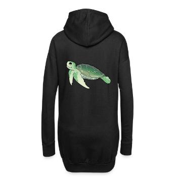Meeresbewohner Schildkröte Schildkröten - Hoodie-Kleid - Schwarz - Hinten