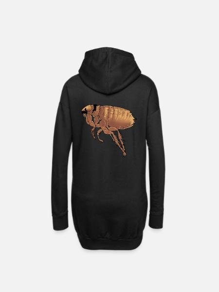 Floh Flöhe Ungeziefer Schädlinge Insekten Natur - Hoodie-Kleid - Schwarz
