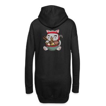 Ramen Japon Anime Manga Cat Noodle Food Cosplay - Sweat-shirt à capuche long Femme - noir - Dos
