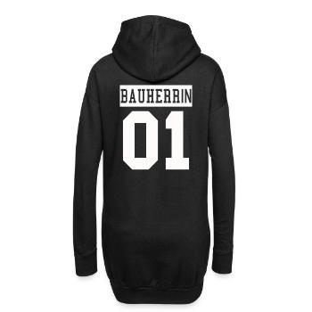 Bauherrin 01 Partner Hausbau Haus Richtfest Idee - Hoodie-Kleid - Schwarz - Hinten
