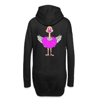 Oiseau Autruche Fantaisie Oiseaux Ailes Plumes d’oiseaux - Sweat-shirt à capuche long Femme - noir - Dos