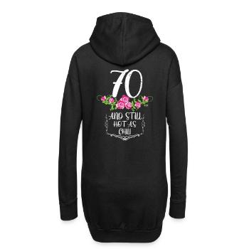70.Geburtstag - Hoodie-Kleid - Schwarz - Hinten
