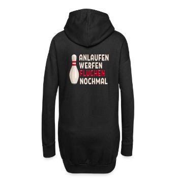 anlaufen werfen fluchen nochmal lustiges Bowling - Hoodie-Kleid - Schwarz - Hinten